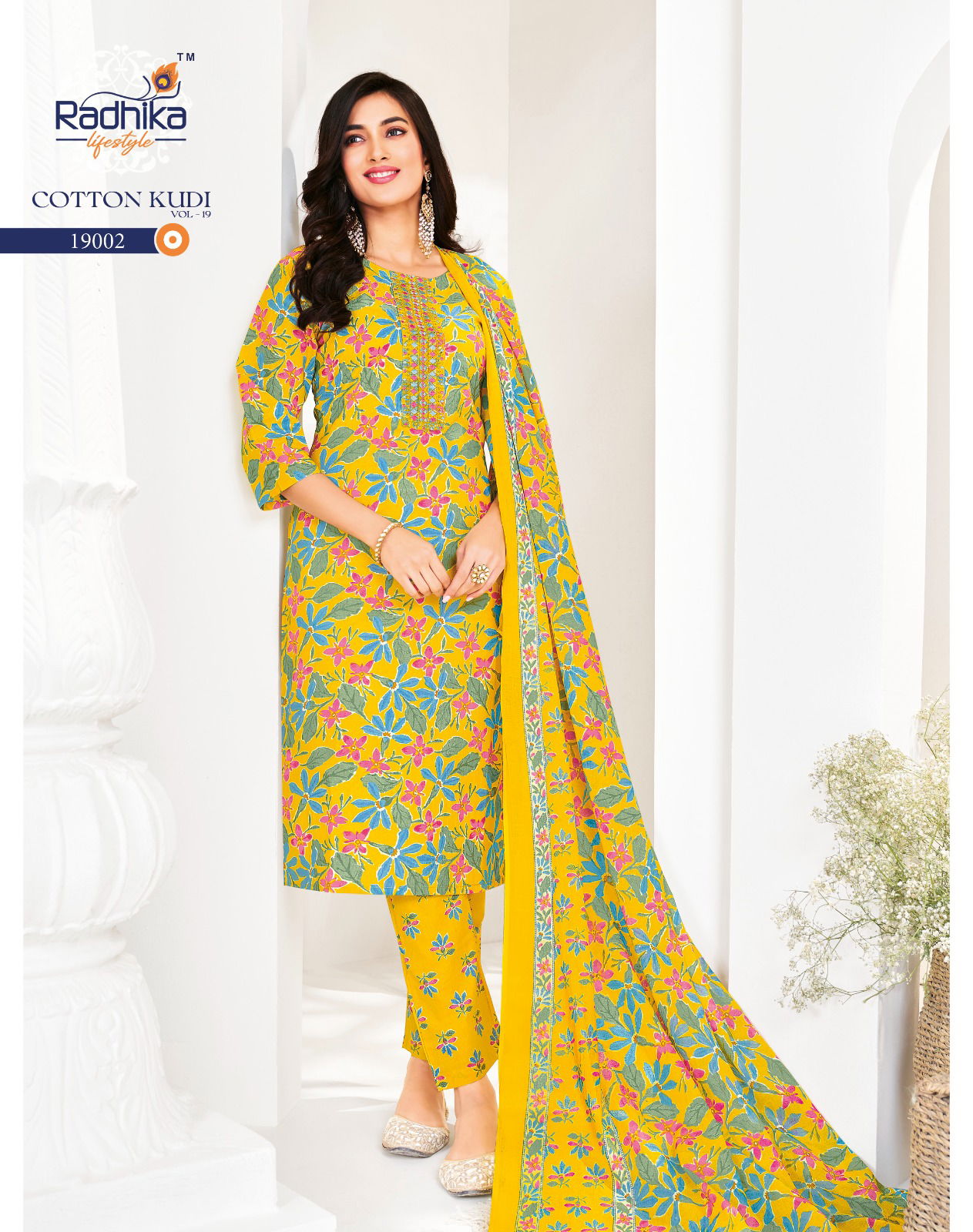 Cotton Kudi Vol 19 By Radhika Cotton Online Kurti With Bottom Dupatta Wholesale